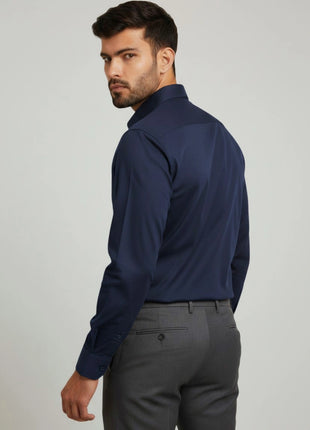 Navy Blue Cotton Rich Regular Fit Shirt