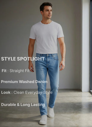 Retro Faded Straight Fit Jeans