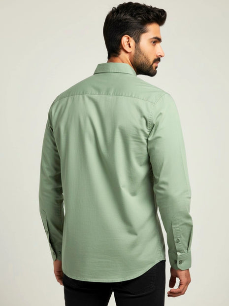 Sage Green Regular Fit Formal Shirt