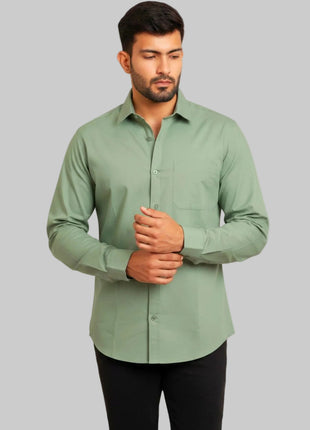 Sage Green Regular Fit Formal Shirt