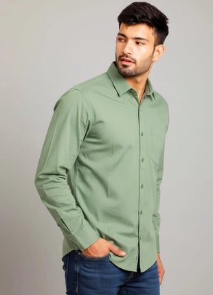 Sage Green Regular Fit Formal Shirt