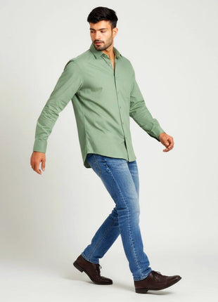 Sage Green Regular Fit Formal Shirt