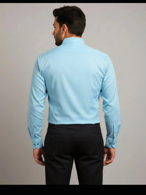 Sky Blue Regular Fit Formal Shirt