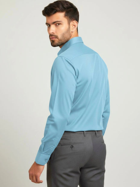 Sky Blue Regular Fit Formal Shirt