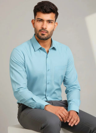 Sky Blue Regular Fit Formal Shirt