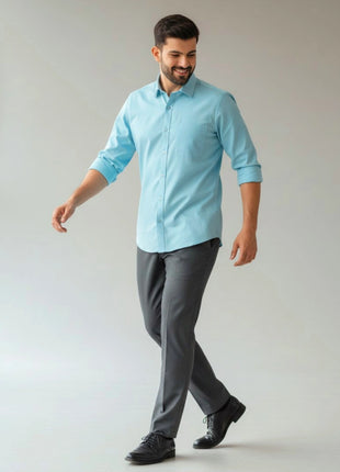 Sky Blue Regular Fit Formal Shirt