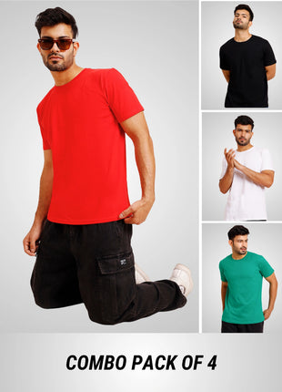 Pack of 4 Premium Plain T-Shirts