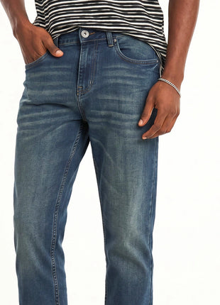 Vintage Faded Blue Straight Fit Jeans