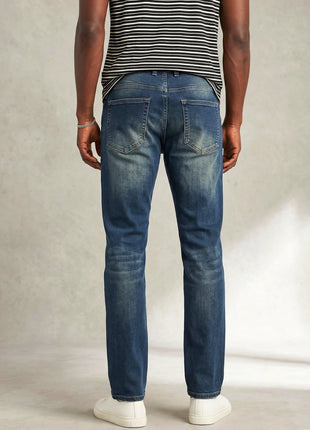 Vintage Faded Blue Straight Fit Jeans
