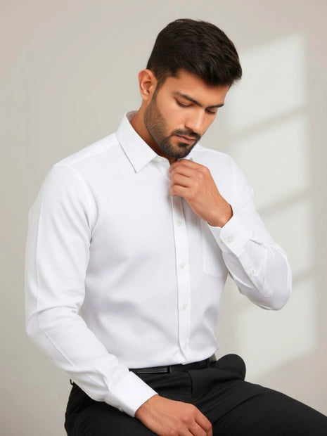 Classic White Regular Fit Formal Shirt