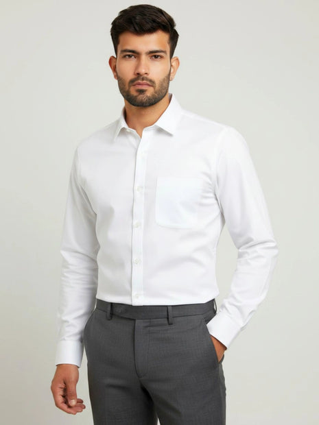 Classic White Regular Fit Formal Shirt