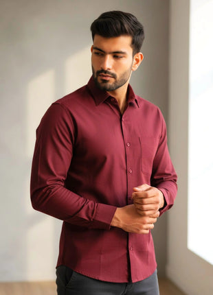 Wine Red Formal Shirt