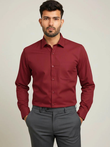 Wine Red Formal Shirt
